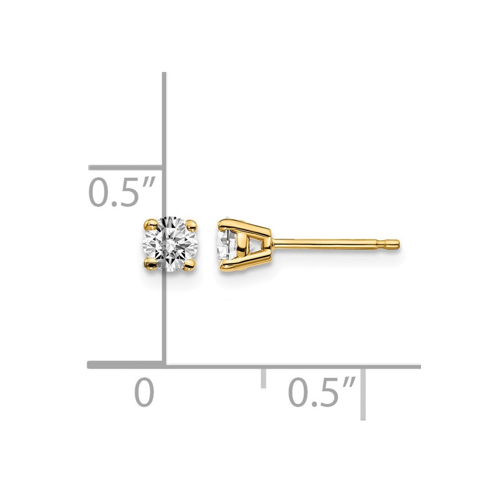 14y .30ct. I1 J-K Diamond Stud Push-on Post Earrings