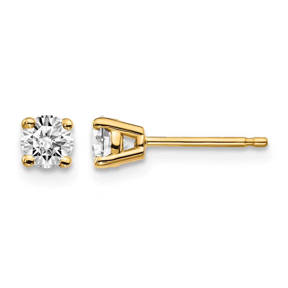 14y .30ct. I1 J-K Diamond Stud Push-on Post Earrings