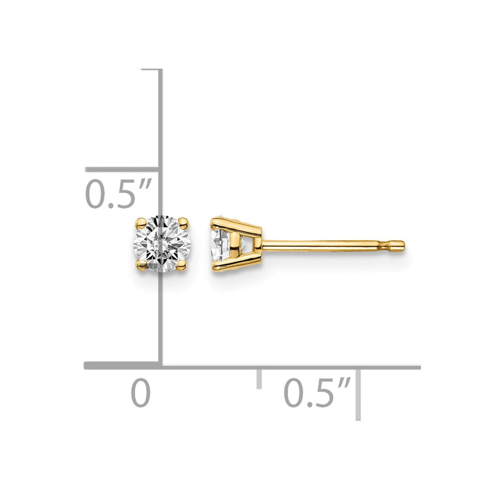 14y .40ct. I1 J-K Diamond Stud Push-on Post Earrings