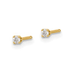 14y .05ct. I1 J-K Diamond Stud Push-on Post Earrings