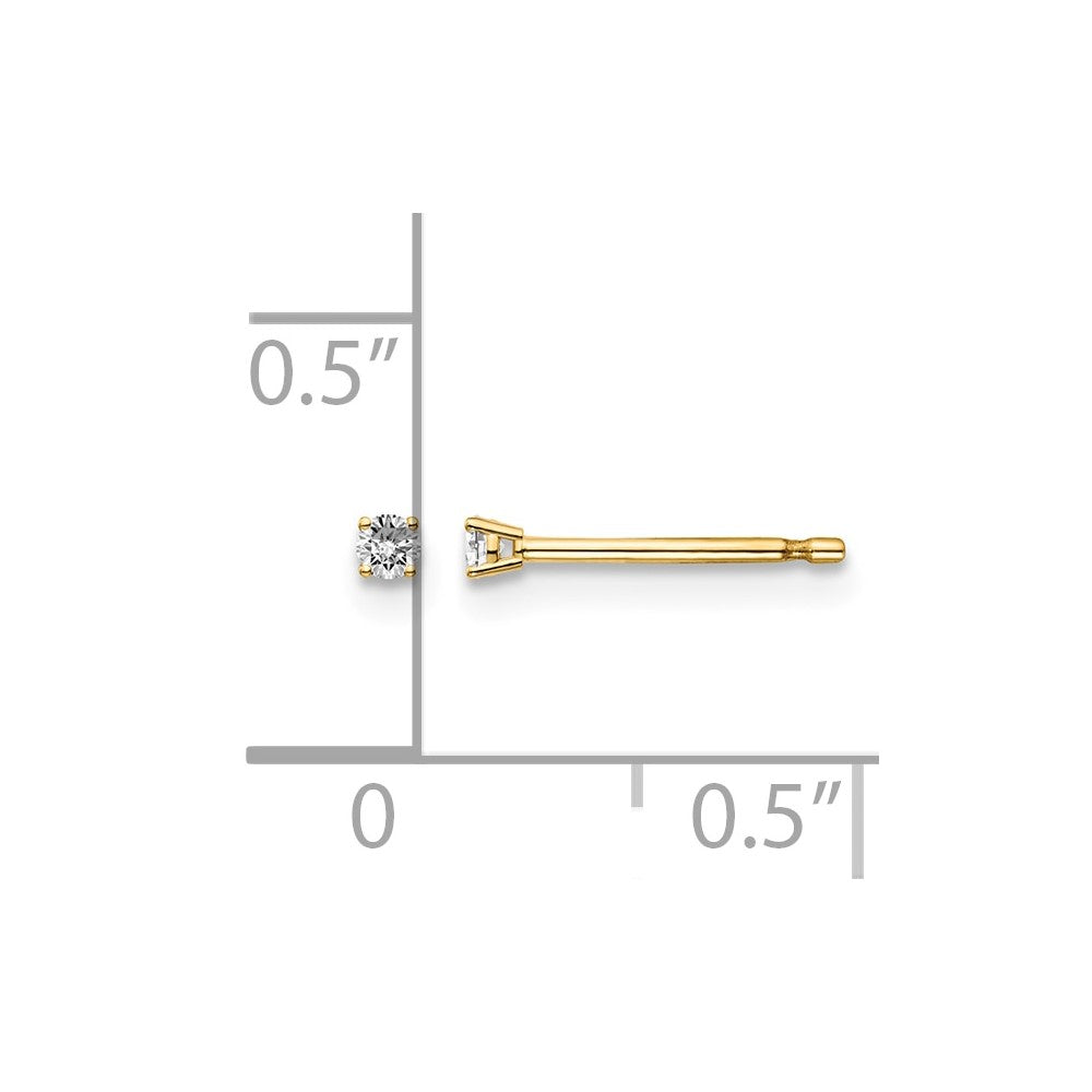 14y .05ct. I1 J-K Diamond Stud Push-on Post Earrings