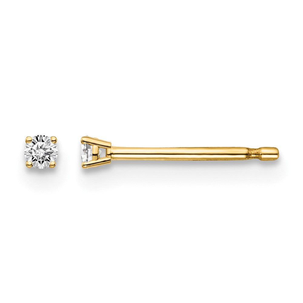 14y .05ct. I1 J-K Diamond Stud Push-on Post Earrings