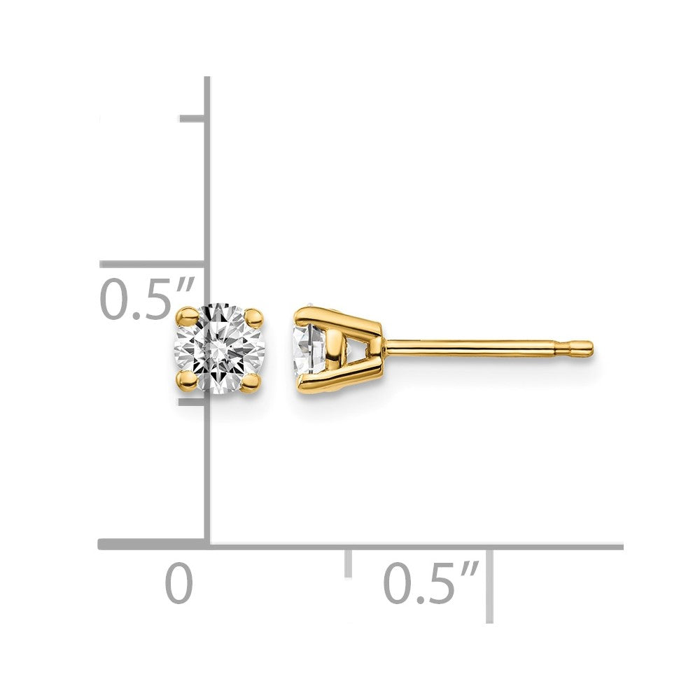 14y .50ct. I1 J-K Diamond Stud Push-on Post Earrings