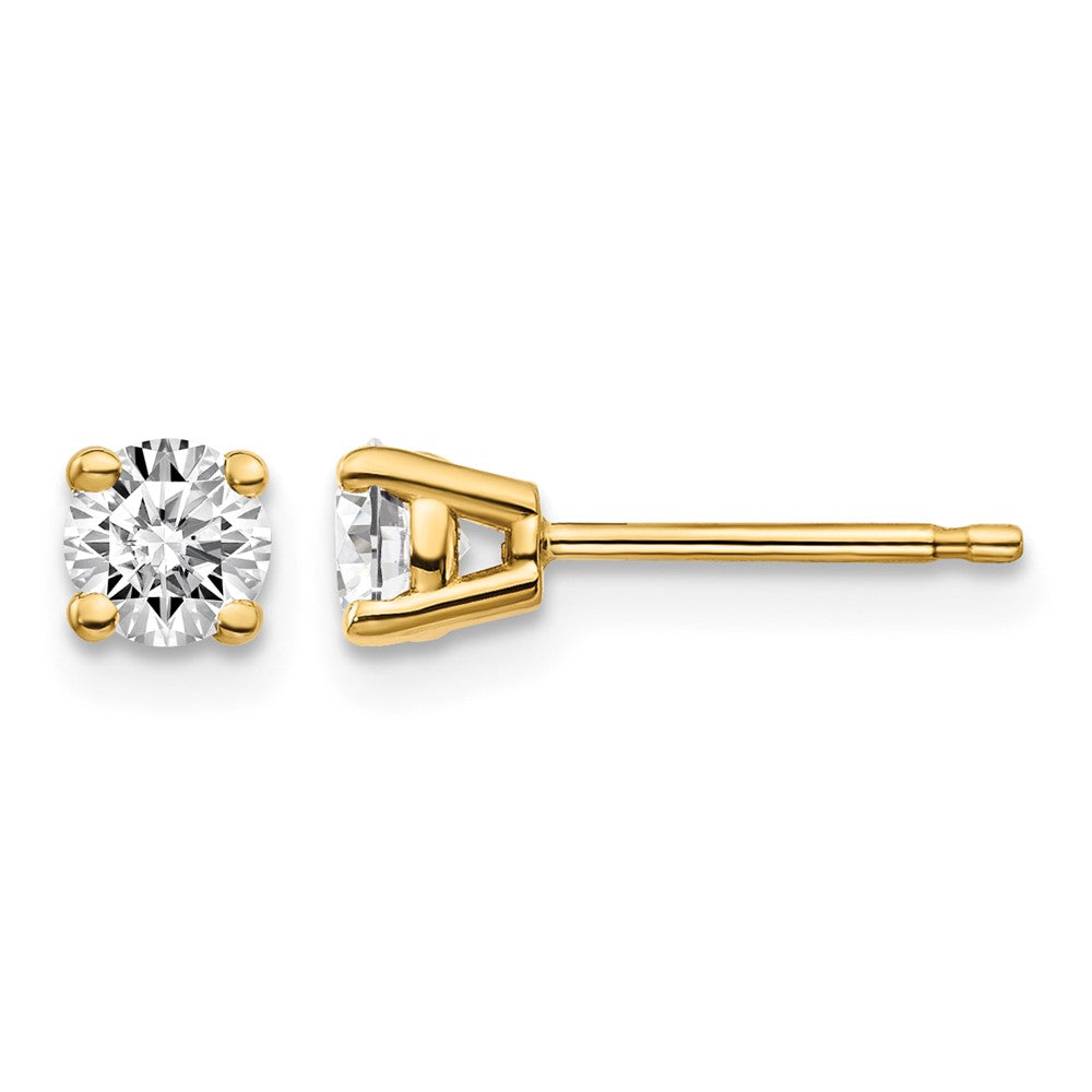 14y .50ct. I1 J-K Diamond Stud Push-on Post Earrings