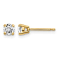 14y .50ct. I1 J-K Diamond Stud Push-on Post Earrings
