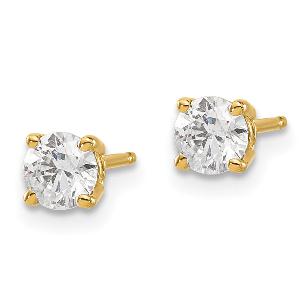 14y .60ct. I1 J-K Diamond Stud Push-on Post Earrings