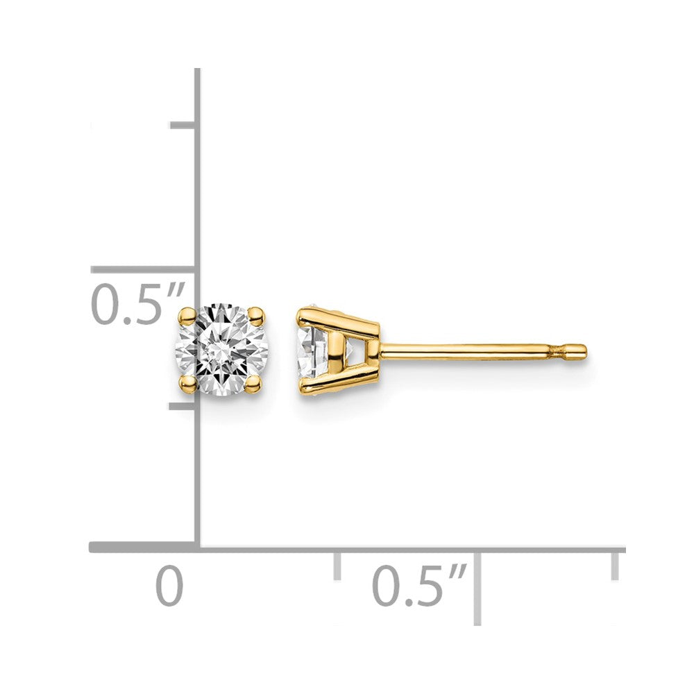 14y .60ct. I1 J-K Diamond Stud Push-on Post Earrings