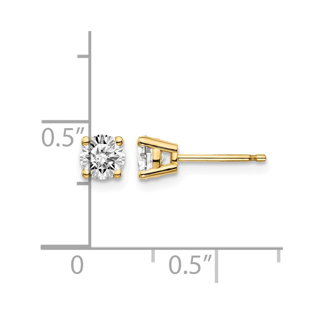 14y .70ct. I1 J-K Diamond Stud Push-on Post Earrings