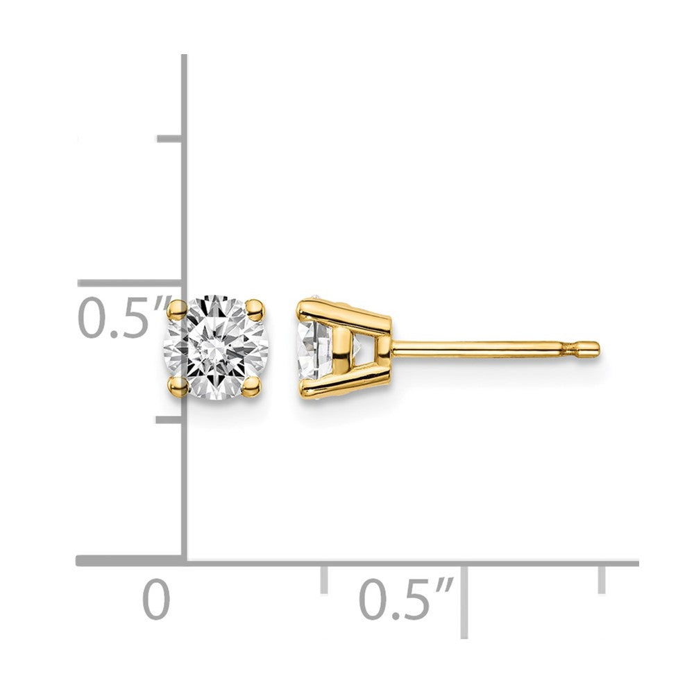 14y .75ct. I1 J-K Diamond Stud Push-on Post Earrings