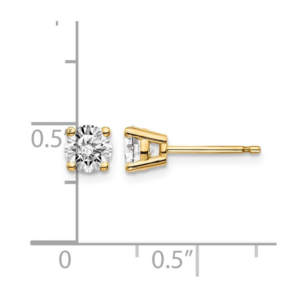 14y .95ct. I1 J-K Diamond Stud Push-on Post Earrings