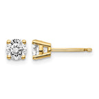 14y .95ct. I1 J-K Diamond Stud Push-on Post Earrings