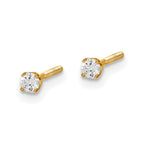 14ky .10ct. SI3 G-I Diamond Stud Thread on/off Post Earrings