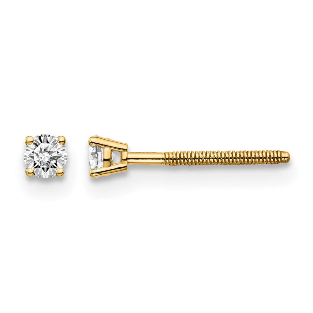 14ky .10ct. SI3 G-I Diamond Stud Thread on/off Post Earrings