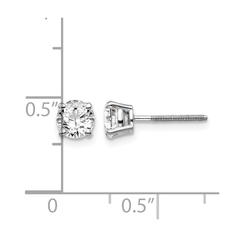 14kw 1.00ct SI3 G-I Diamond Stud Thread on/off Post Earrings