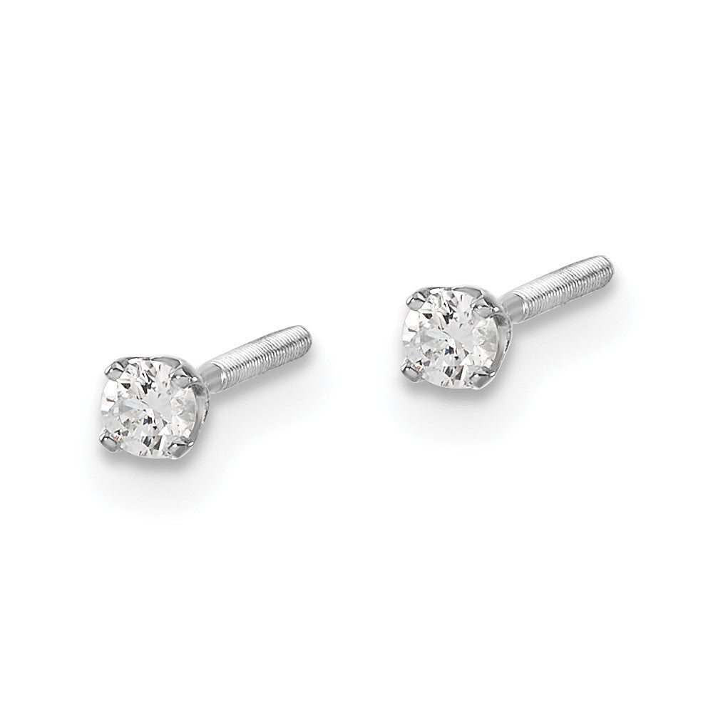 14kw .10ct SI3 G-I Diamond Stud Thread on/off Post Earrings