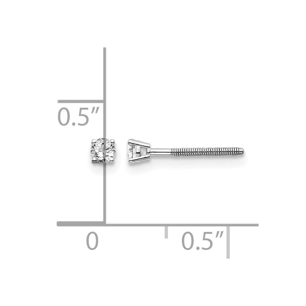 14kw .10ct VS2/SI1 G-I Diamond Stud Thread on/off Post Earrings