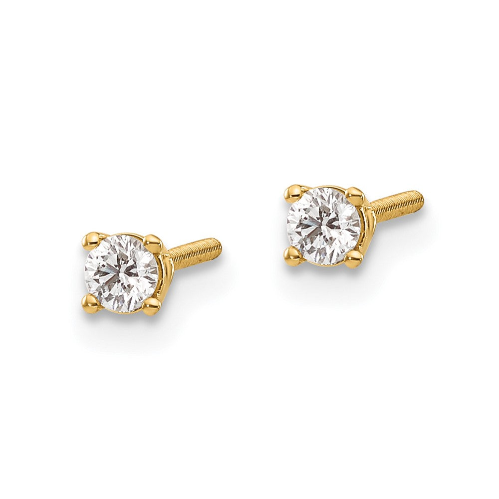 14ky .15ct. VS2/SI1 G-I Diamond Stud Thread on/off Post Earrings