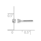 14kw .15ct SI3 G-I Diamond Stud Thread on/off Post Earrings