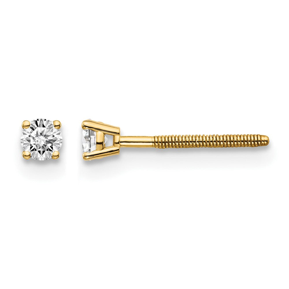 14ky .15ct. VS2/SI1 G-I Diamond Stud Thread on/off Post Earrings