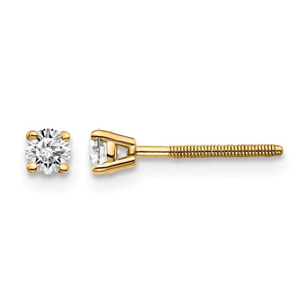14ky .20ct. VS2/SI1 G-I Diamond Stud Thread on/off Post Earrings