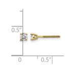 14ky .25ct. VS2/SI1 G-I Diamond Stud Thread on/off Post Earrings