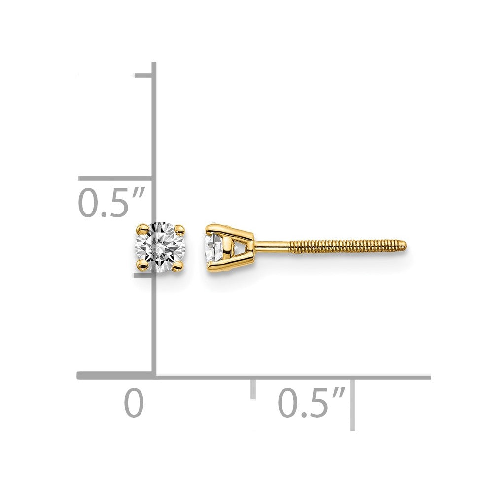 14ky .25ct. VS2/SI1 G-I Diamond Stud Thread on/off Post Earrings