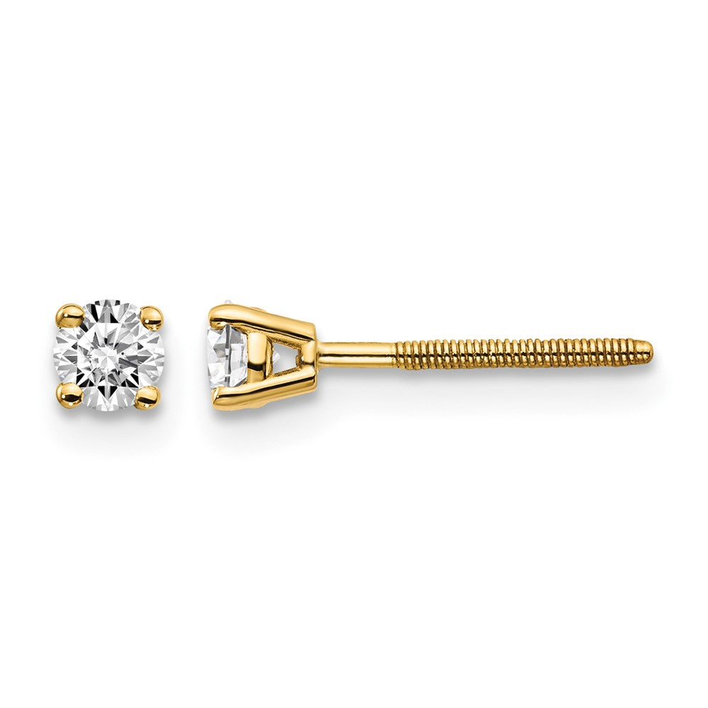 14ky .25ct. SI3 G-I Diamond Stud Thread on/off Post Earrings
