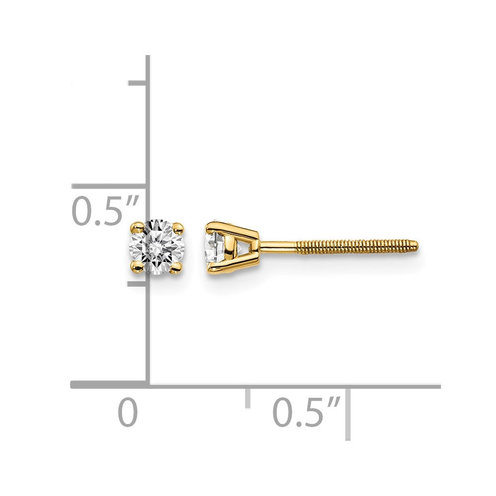 14ky .30ct. SI3 G-I Diamond Stud Thread on/off Post Earrings