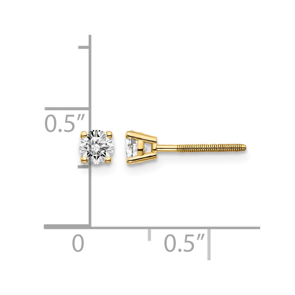 14ky .40ct. SI3 G-I Diamond Stud Thread on/off Post Earrings