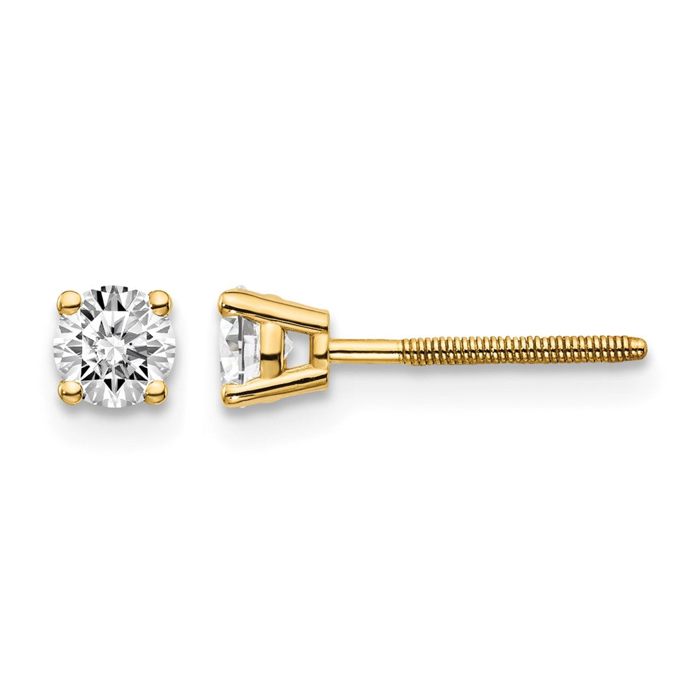 14ky .40ct. SI3 G-I Diamond Stud Thread on/off Post Earrings