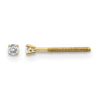 14ky .05ct. SI3 G-I Diamond Stud Thread on/off Post Earrings