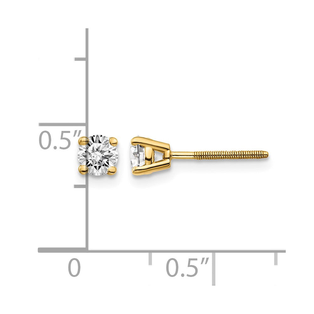 14ky .50ct. VS2/SI1 G-I Diamond Stud Thread on/off Post Earrings