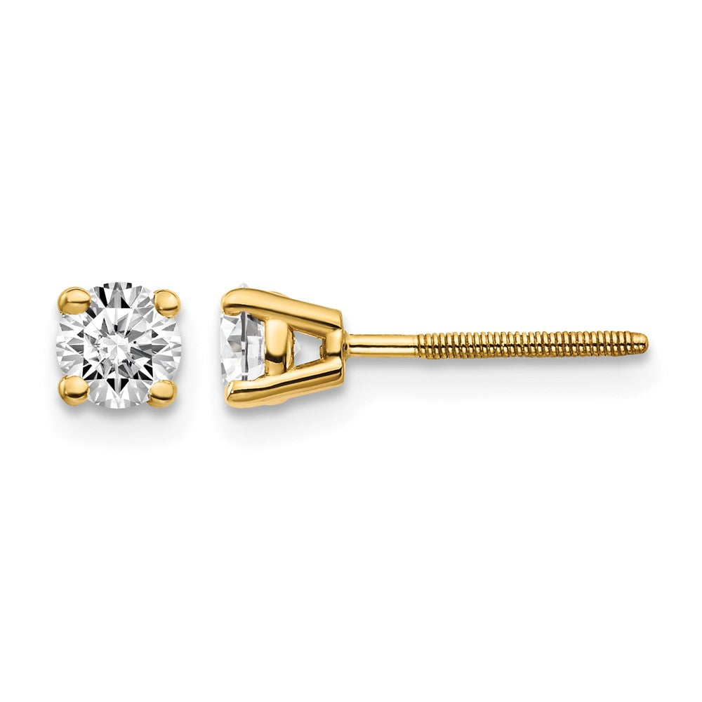 14ky .50ct. SI3 G-I Diamond Stud Thread on/off Post Earrings