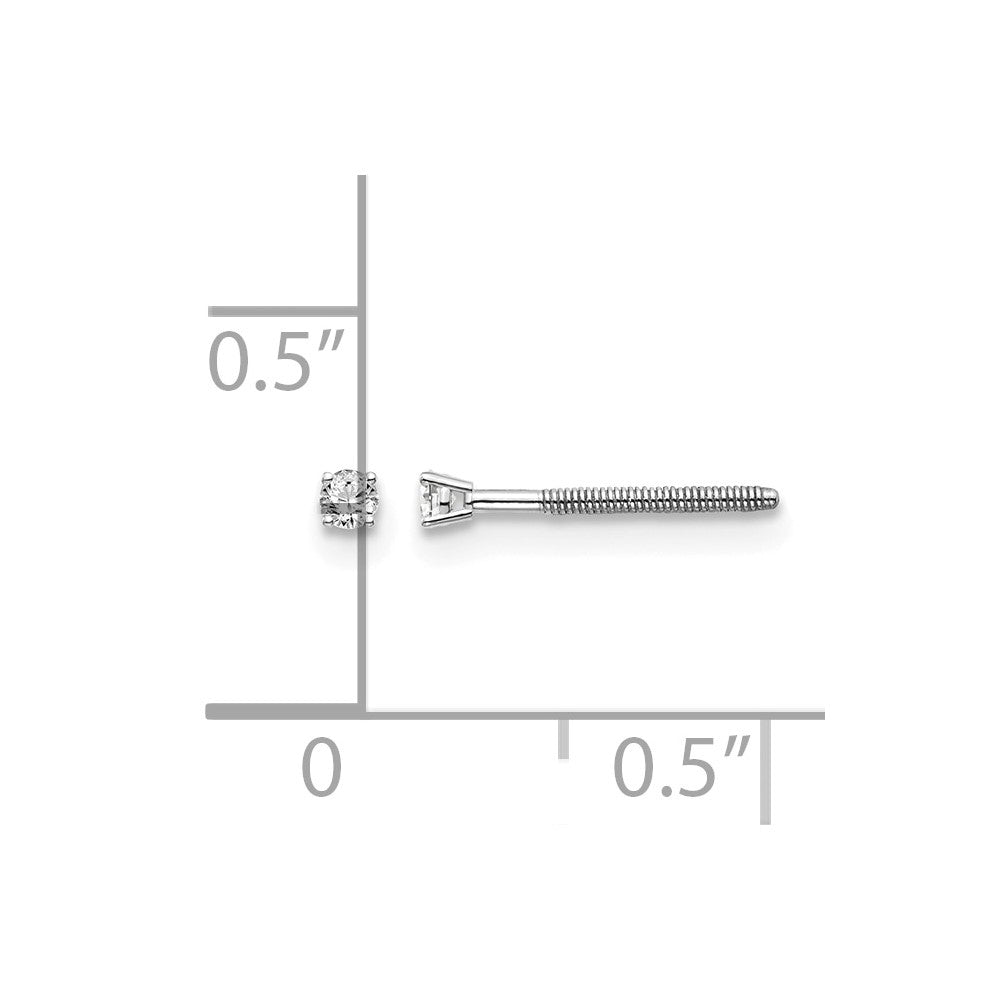14kw .05ct. SI3 G-I Diamond Stud Thread on/off Post Earrings