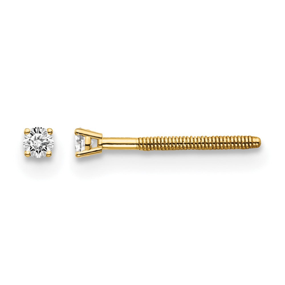 14ky .05ct. VS2/SI1 G-I Diamond Stud Thread on/off Post Earrings