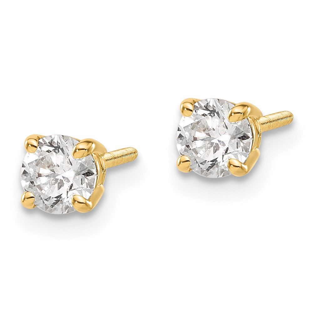 14ky .60ct. VS2/SI1 G-I Diamond Stud Thread on/off Post Earrings
