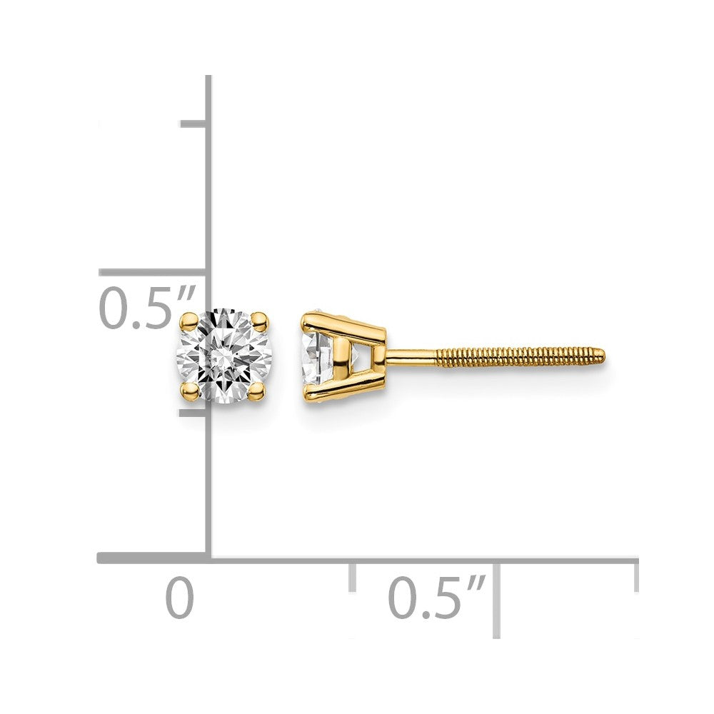 14ky .60ct. VS2/SI1 G-I Diamond Stud Thread on/off Post Earrings