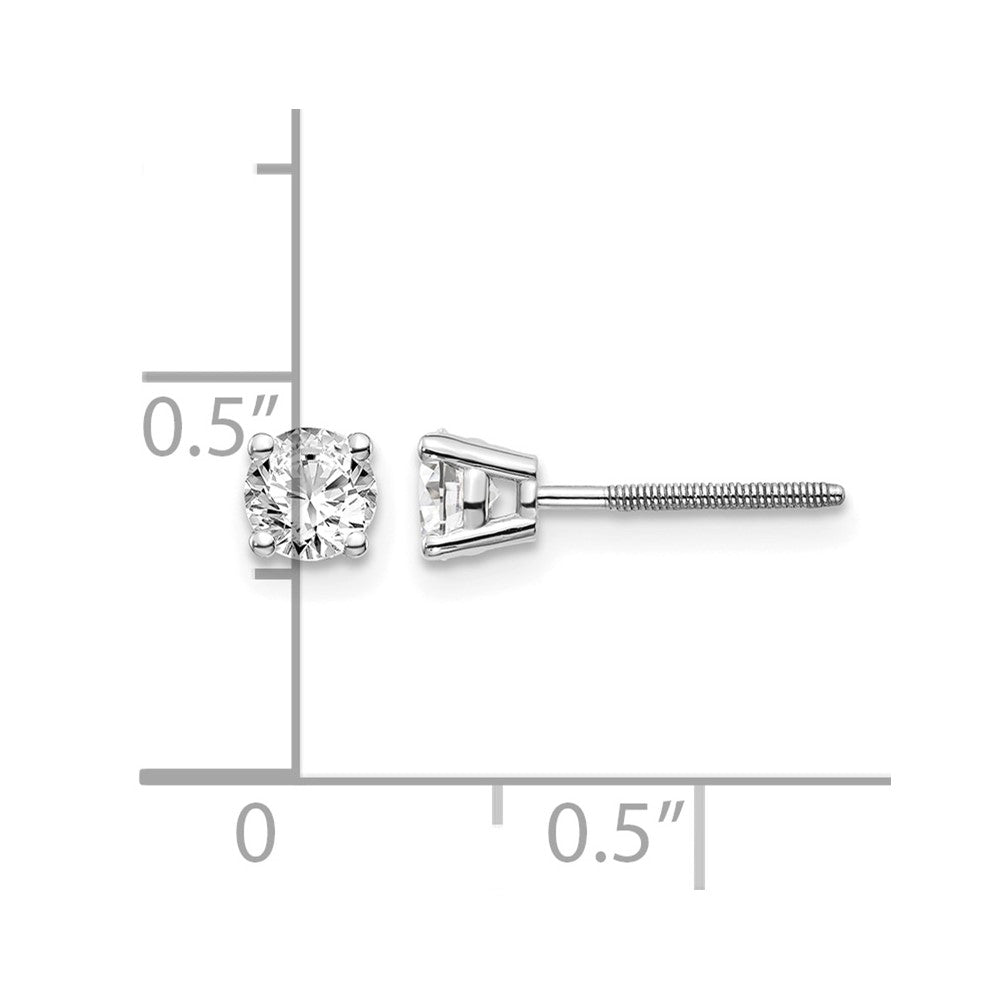 14kw .60ct VS2/SI1 G-I Diamond Stud Thread on/off Post Earrings