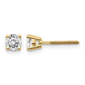 14ky .60ct. SI3 G-I Diamond Stud Thread on/off Post Earrings