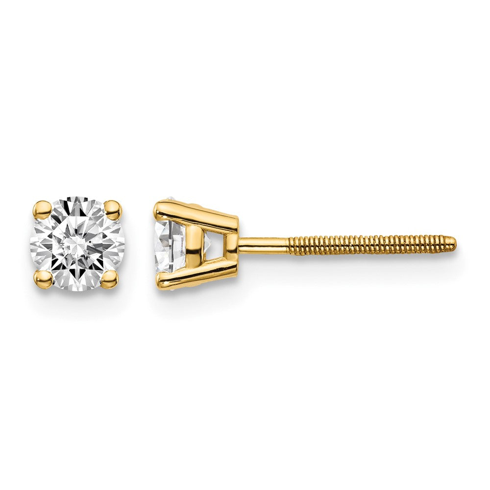 14ky .60ct. SI3 G-I Diamond Stud Thread on/off Post Earrings