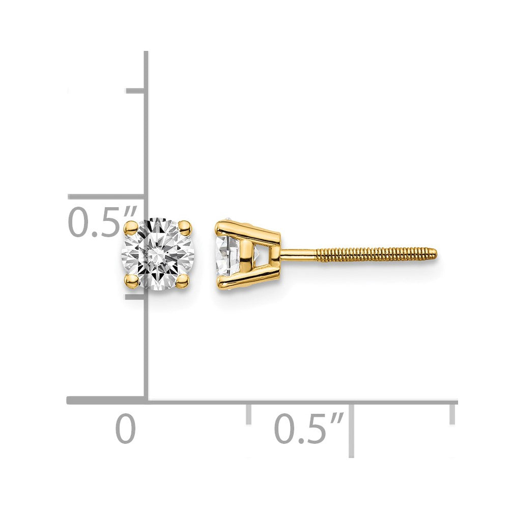 14ky .70ct. VS2/SI1 G-I Diamond Stud Thread on/off Post Earrings