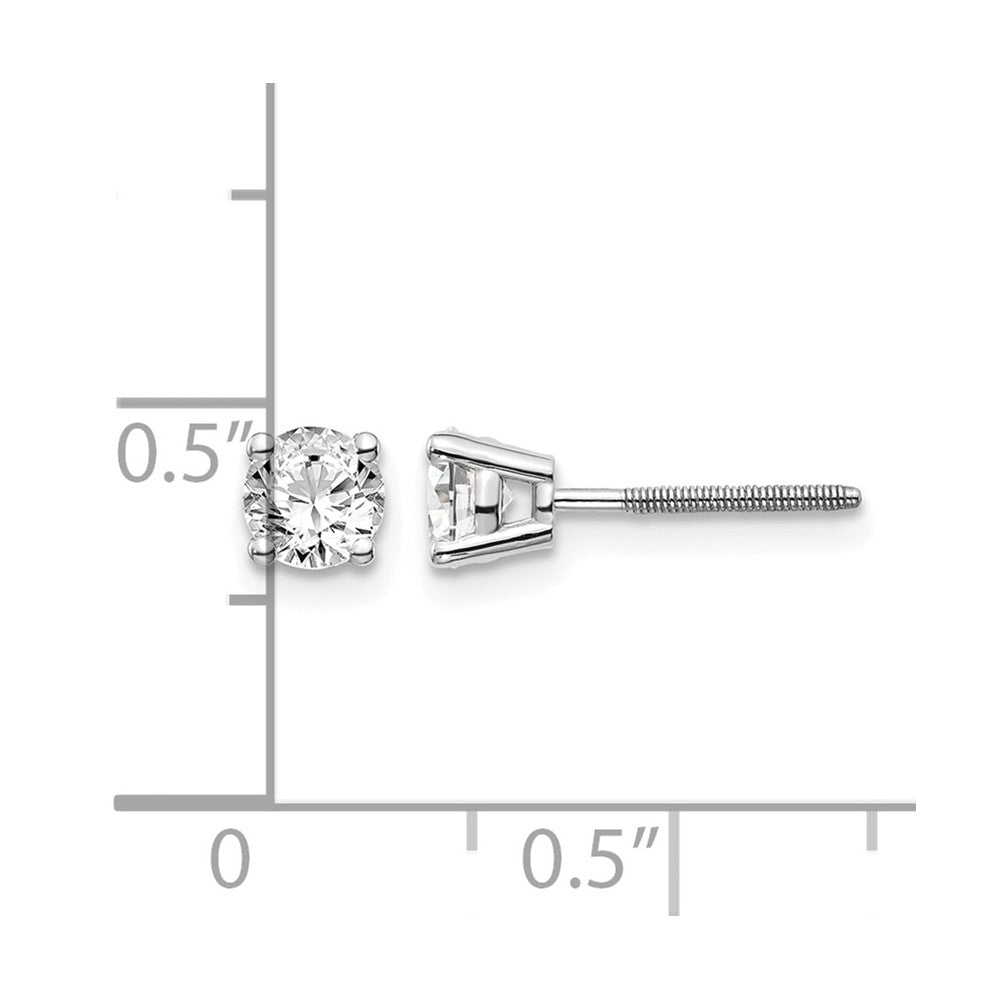 14kw .70ct SI3 G-I Diamond Stud Thread on/off Post Earrings
