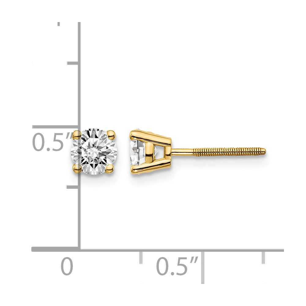 14ky .75ct. SI3 G-I Diamond Stud Thread on/off Post Earrings