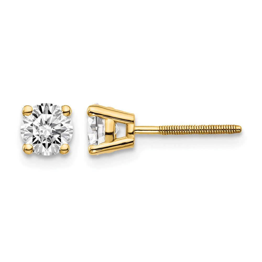 14ky .75ct. VS2/SI1 G-I Diamond Stud Thread on/off Post Earrings