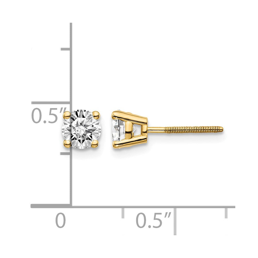 14ky .85ct. SI3 G-I Diamond Stud Thread on/off Post Earrings