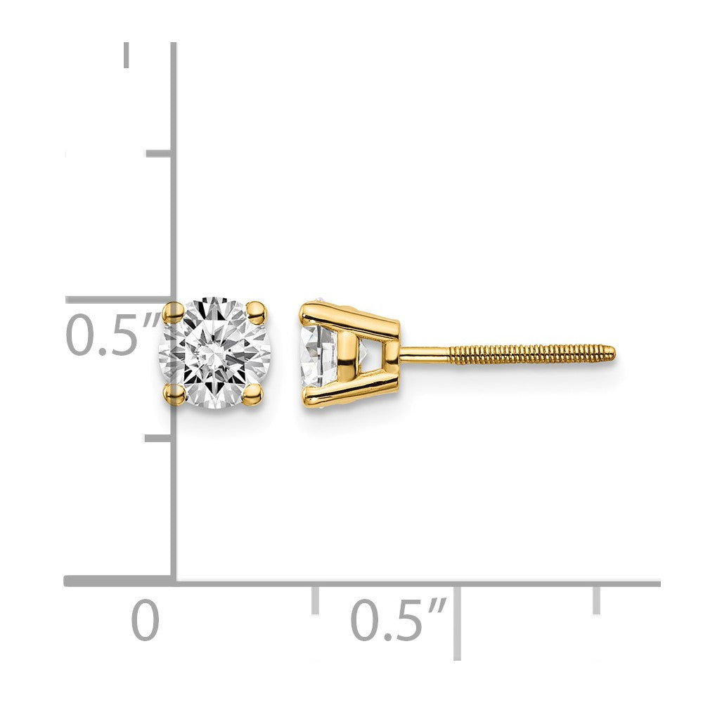 14ky .95ct. VS2/SI1 G-I Diamond Stud Thread on/off Post Earrings