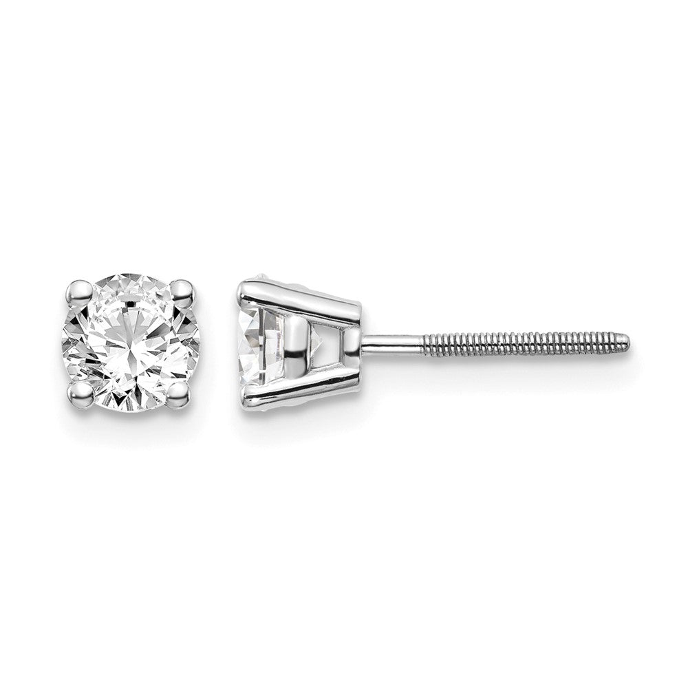 14kw .95ct SI3 G-I Diamond Stud Thread on/off Post Earrings