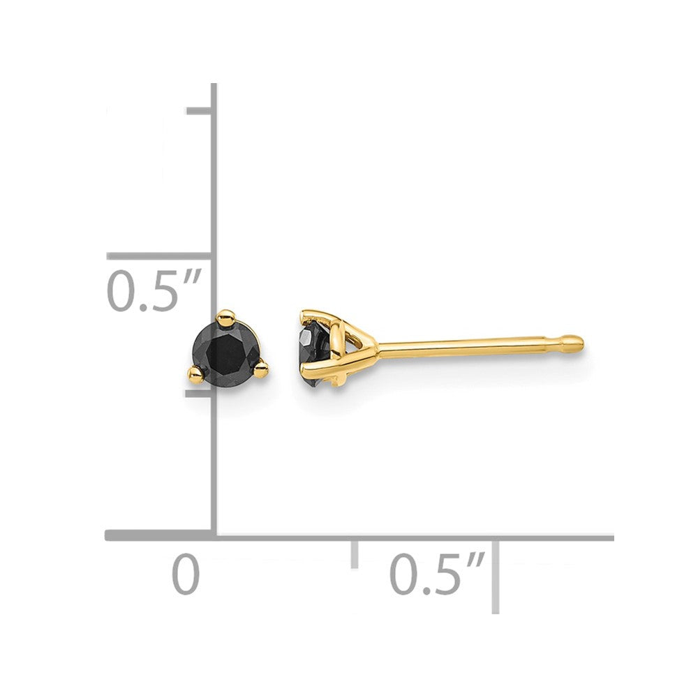 14k 1/4 carat Black Diamond Stud Earrings