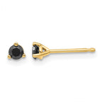 14k 1/4 carat Black Diamond Stud Earrings