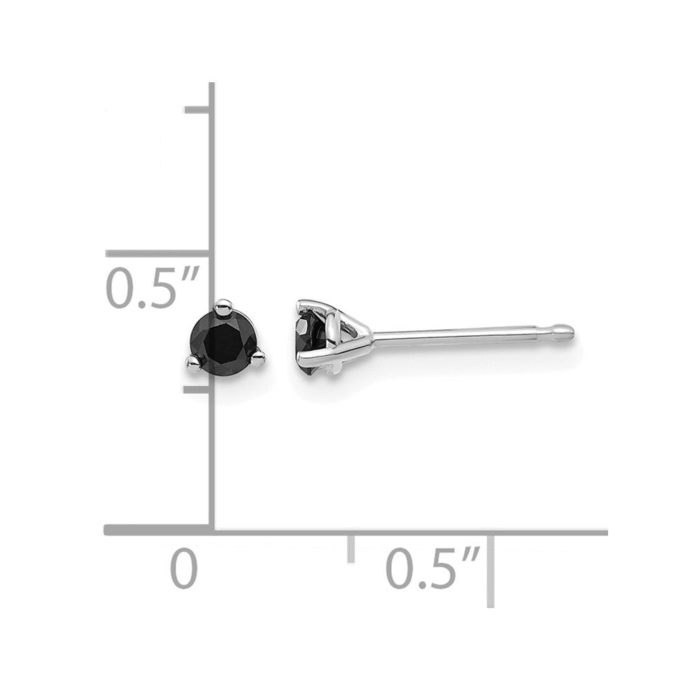 14k White Gold 1/4 carat Black Diamond Stud Earrings